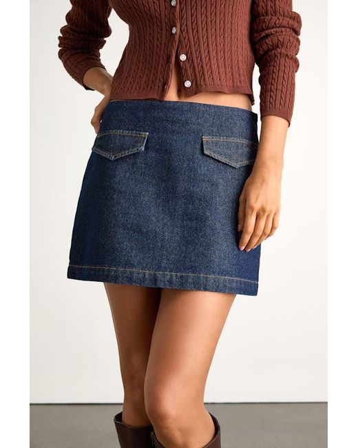 Lulus Blue Kadia Dark Wash Denim Mid-Rise Mini Skirt