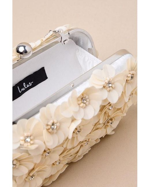 Lulus Natural Blooming Addition Sequin Rhinestone Box Clutch