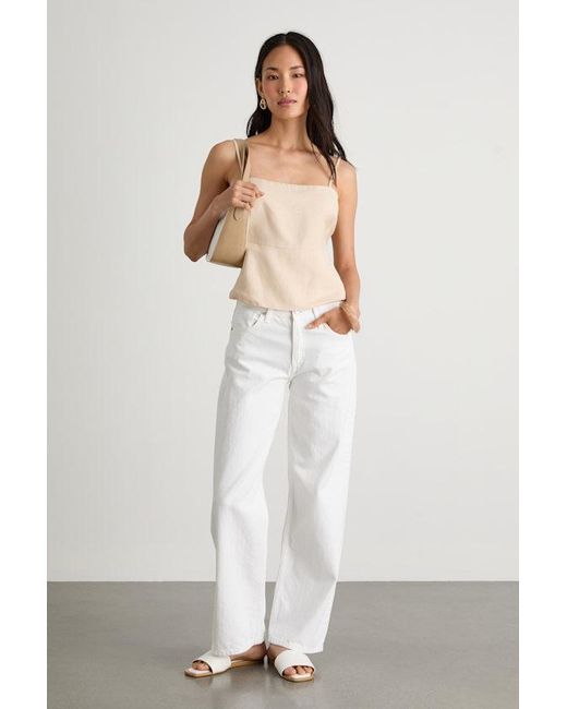 Lulus Natural Wyrnn Linen Tie-Back Tank Top