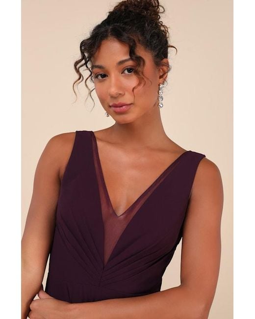 Lulus Purple Simply Immaculate Dark Backless Maxi Dress