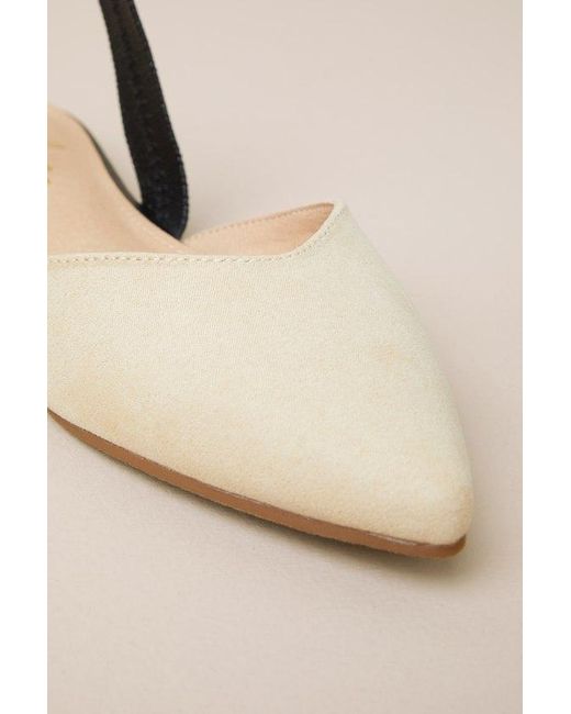 Lulus Natural Mae Suede Pointed-Toe Slingback Flats