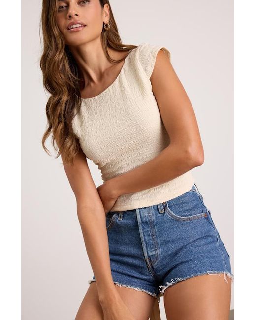 Lulus Black Bellia Textured Knit Cap Sleeve Backless Top