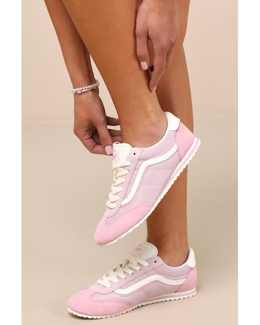Vans Natural Super Lowpro Sepia Rose Suede Leather Sneakers