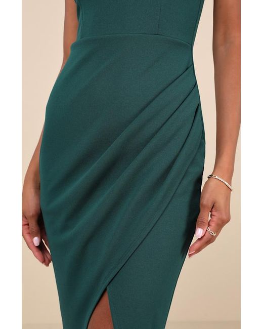 Lulus Blue Always Beautiful Hunter Sleeveless Tulip Midi Dress
