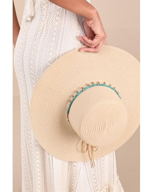 Lulus Brown Tracee Woven Beaded Boat Hat