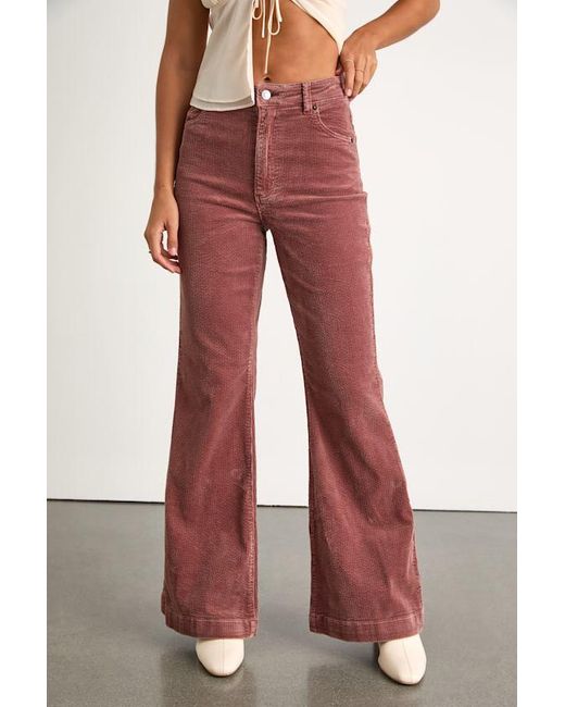 Rolla's Red East Coast Corduroy High-Rise Flare Pants
