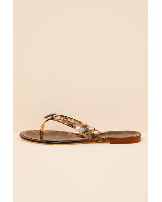 Lulus Brown Daxley Tortoise Jelly Stone Flip Flops