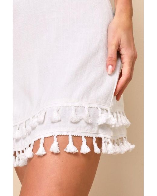 Lulus White Feel The Sunshine Tassel Mini Dress