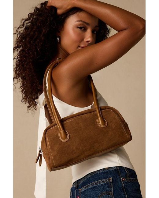 Lulus Green Jori Suede East-West Shoulder Bag