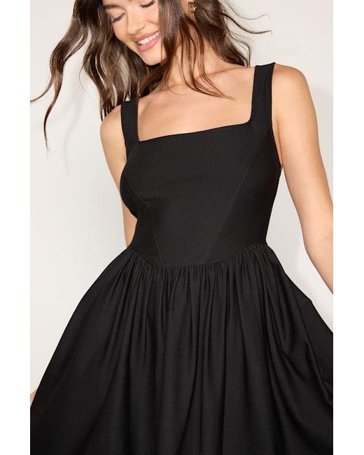 Lulus Black Gazelle Ponte Knit Skater Mini Dress