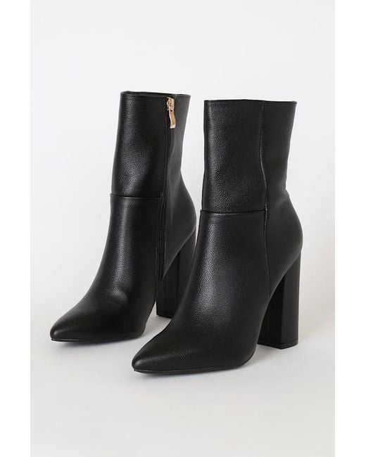 Lulus Blue Dawson Pebble Pointed-Toe Mid Calf Boots
