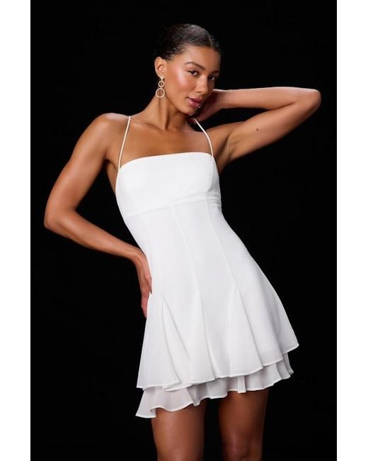 Lulus Natural Perfected Sweetness Pleated Tiered Mini Dress