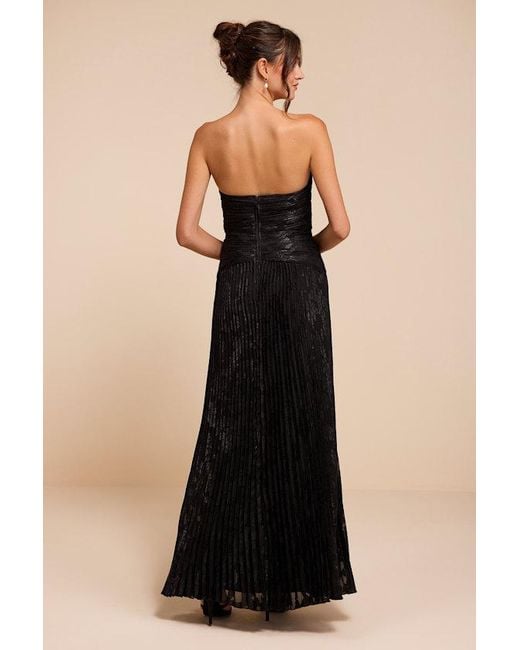 Lulus Black Marlene Floral Pleated Drop Waist Maxi Dress