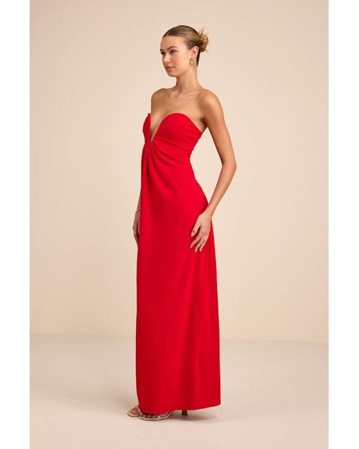 Lulus Red Thula Cutout U-Bar Column Maxi Dress