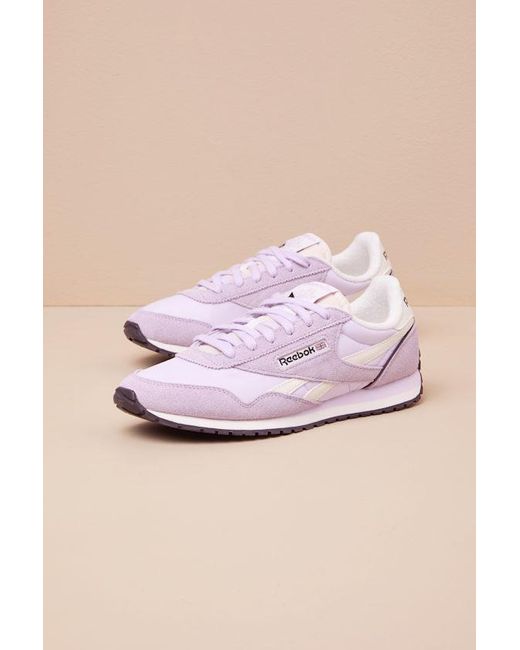 Reebok Purple Classic Az And Chalk Lace-Up Sneakers