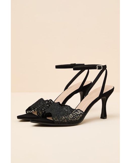 Lulus Natural Regatta Lace Ankle Strap High Heel Sandals