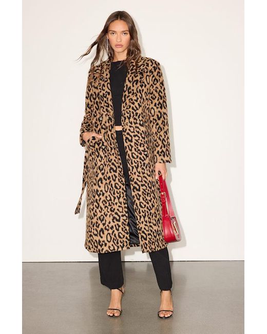 Lulus Natural Samantha Leopard Print Double-Breasted Coat