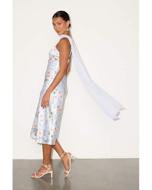 Lulus White Molena Floral Slip Midi Dress And Scarf Set