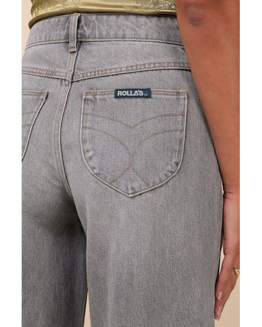 Rolla's Natural Kate Mid-Rise Baggy Jeans