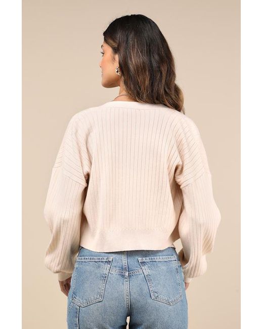 Lulus Natural Cutest Duet Knit Cami Top And Cardigan Sweater Set