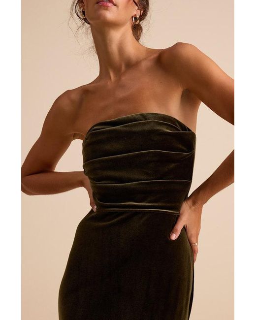 Lulus Black Maren Velvet Strapless Mermaid Maxi Dress