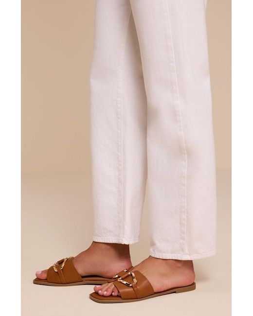 Lulus Natural Barrett Slide Sandals