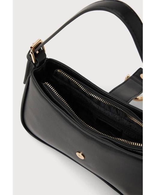Lulus White Oh-So Chic Buckle Shoulder Bag