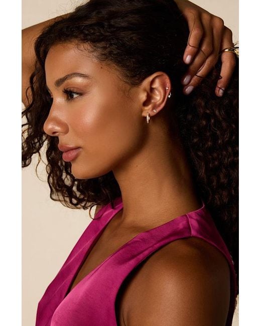 Lulus Metallic Vic Rhinestone Five-Pair Earring Set