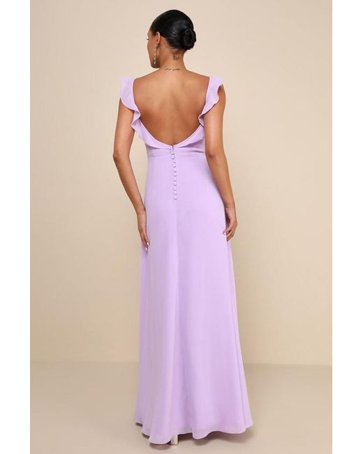 Lulus Purple Dreamy Admiration Ruffled Maxi Dress