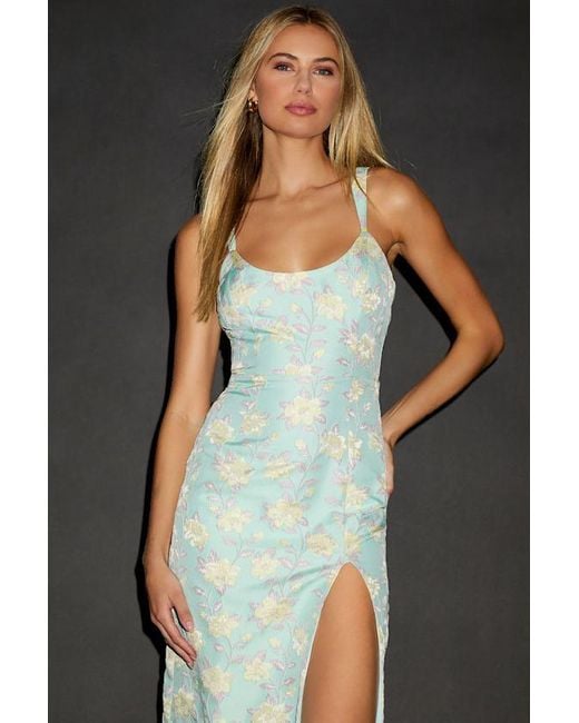 Lulus Multicolor Immaculate Chicness Floral Brocade Midi Dress