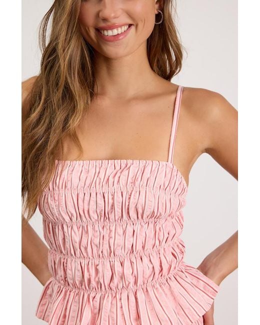 Lulus Pink Christa Striped Smocked Tank Top
