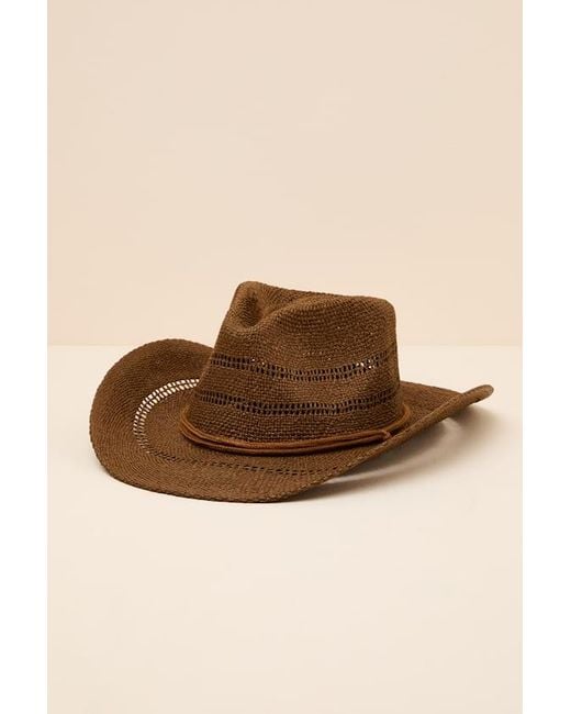 Lulus Brown Ralina Raffia Western Hat