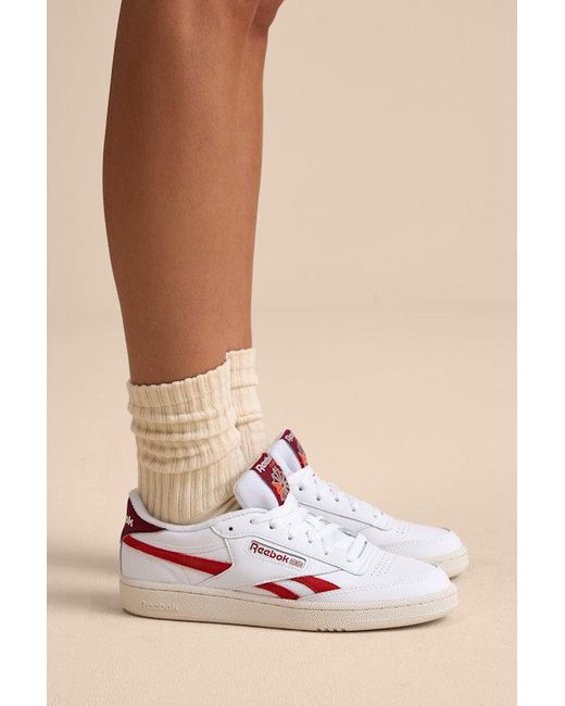 Reebok Pink Club C Revenge And Energy Leather Sneakers