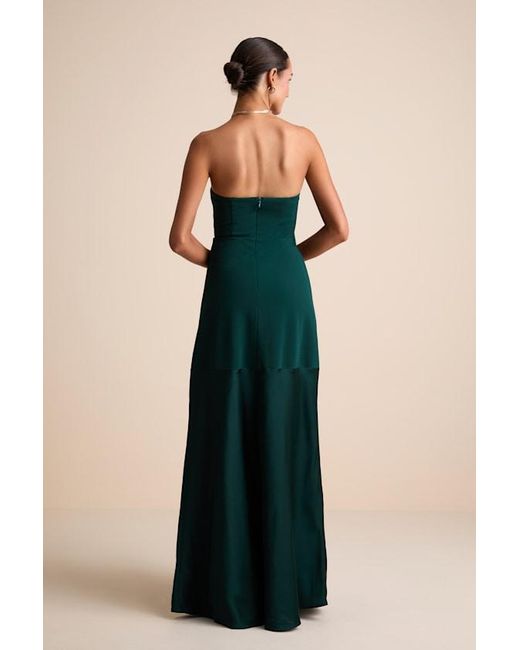 Lulus Green Compelling Style Emerald Strapless A-Line Maxi Dress