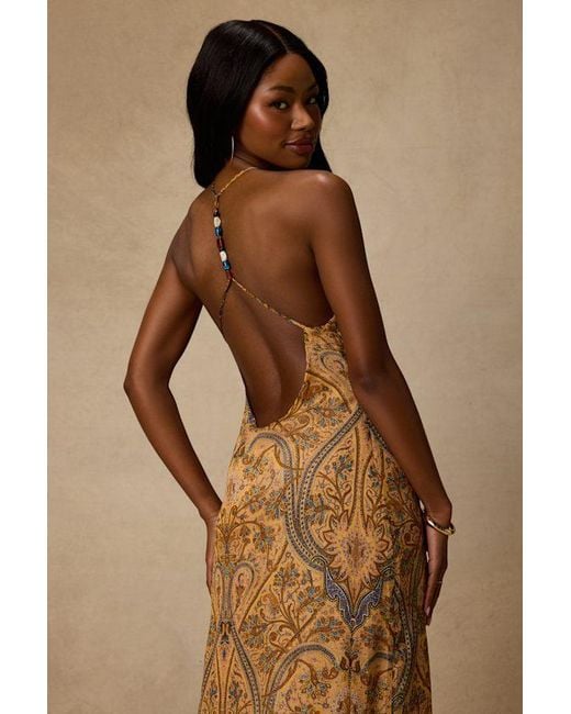 Lulus Yellow Abra Multi Boho Print Beaded Maxi Dress