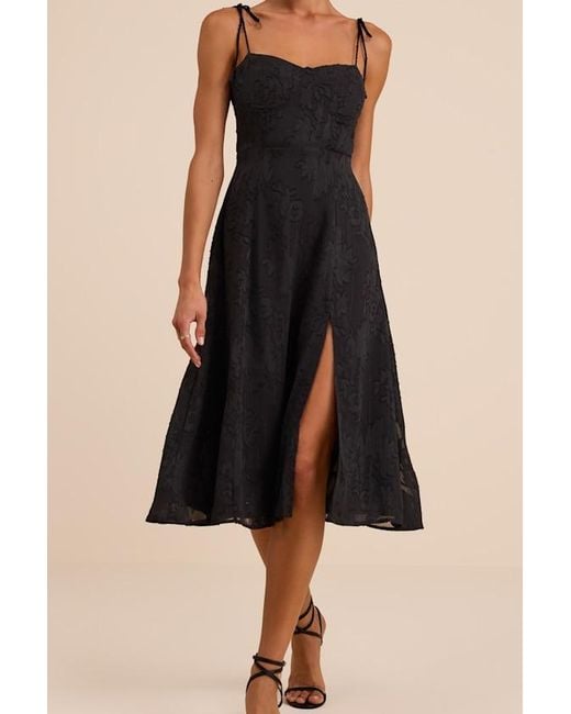 Lulus Blue Loveliest Looks Floral Jacquard Tie-Strap Midi Dress