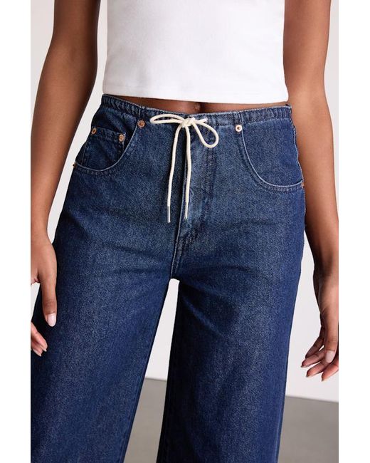 Daze Denim Blue Madison Dark Wash Drawstring Wide-Leg Jeans