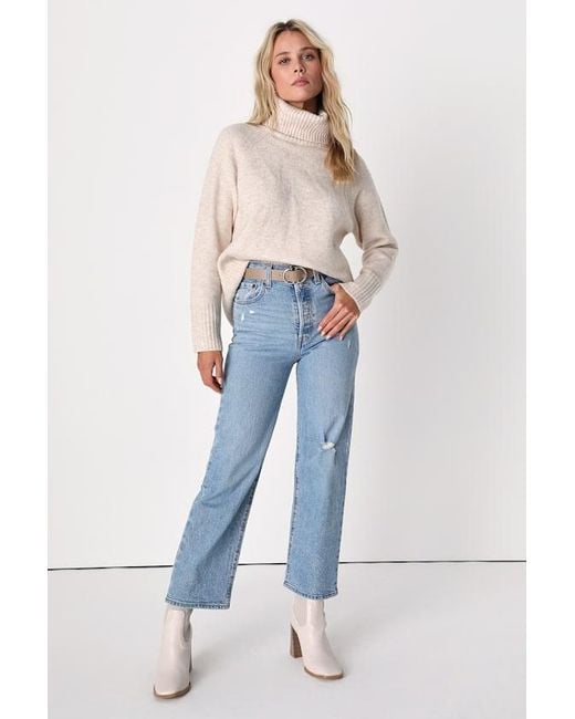 Lulus Brown Found The Warmth Turtleneck Pullover Sweater