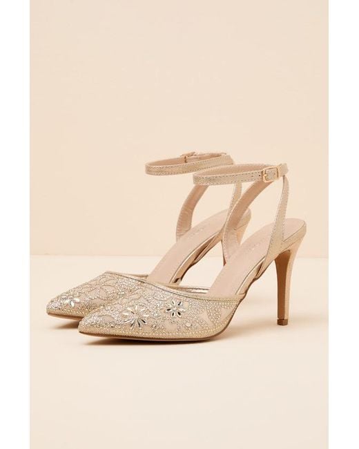Lulus Natural Fierria Rhinestone Pointed-Toe Ankle Strap Pumps