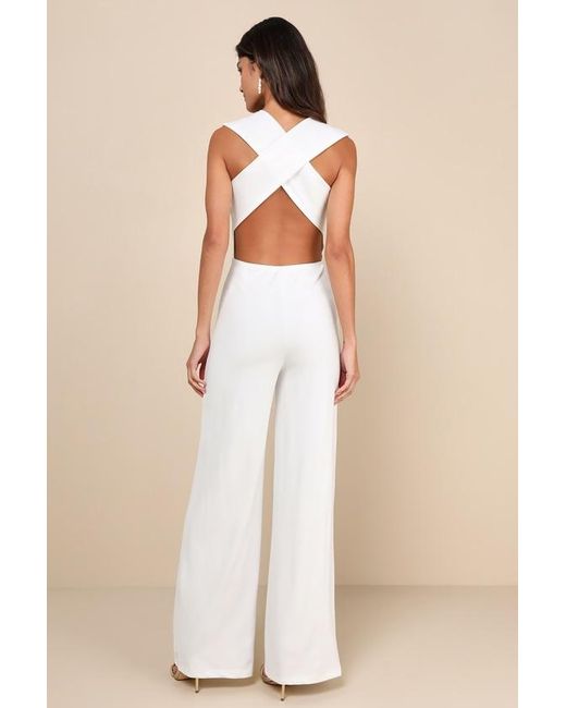 Lulus Natural Thinking Out Loud Backless Jumpsuit