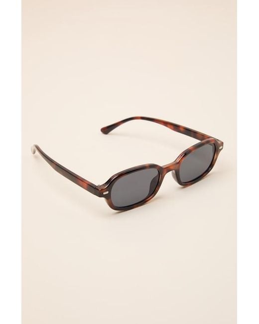 Lulus Black Tulsa Tortoiseshell Small Sunglasses