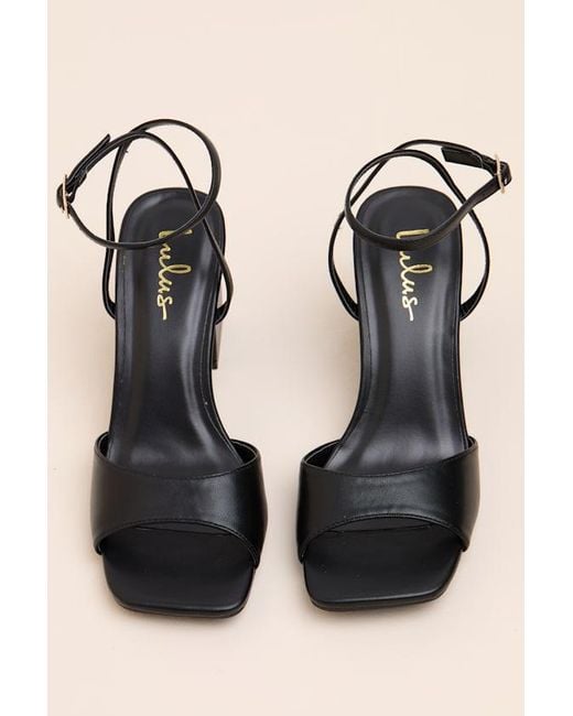 Lulus Black Faunna Ankle Strap High Heel Sandals