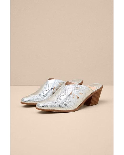 Lulus Blue Armina Western Mule Pumps