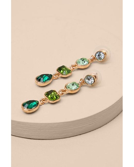 Lulus Brown Precise Radiance Rhinestone Drop Earrings