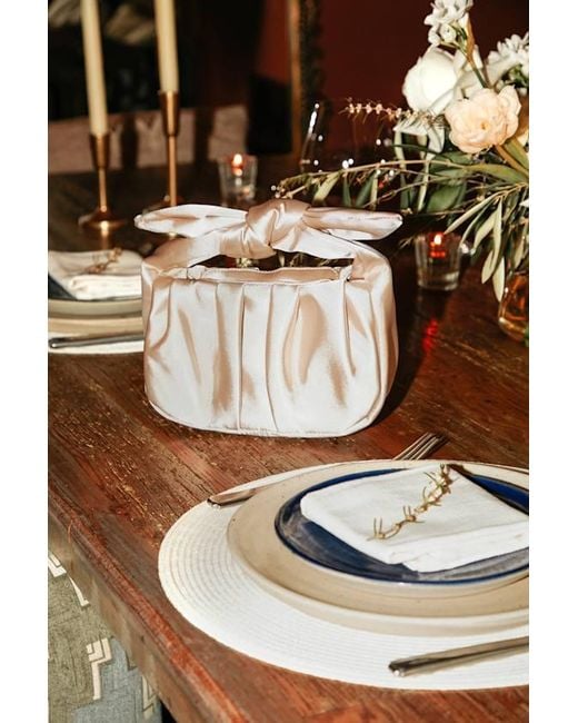 Lulus Brown Essential Style Satin Knot Handle Clutch Bag