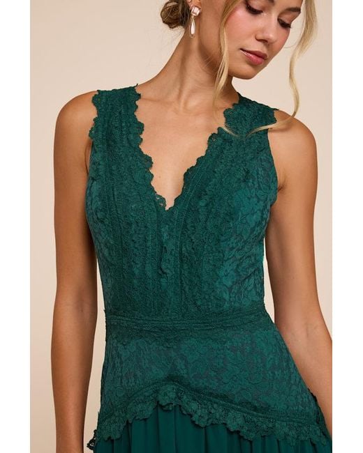 Lulus Green Zooey Lace Backless Midi Dress