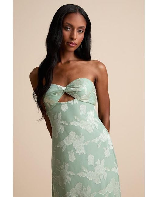 Lulus Danae Floral Jacquard Strapless Maxi Dress in Green | Lyst Lulus Danae Floral Jacquard Strapless Maxi Dress in Green | Lyst