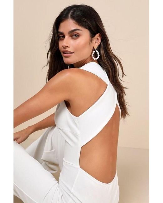 Lulus Natural Thinking Out Loud Backless Jumpsuit