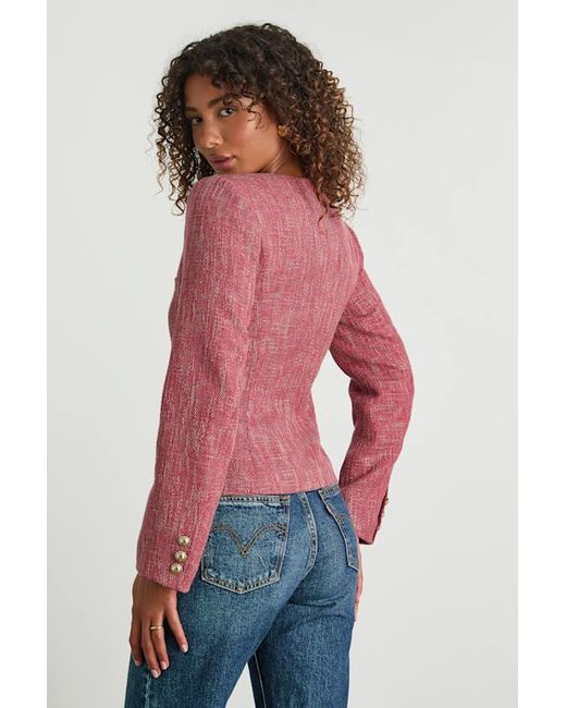 Lulus Red Vadima Tweed Button-Front Blazer