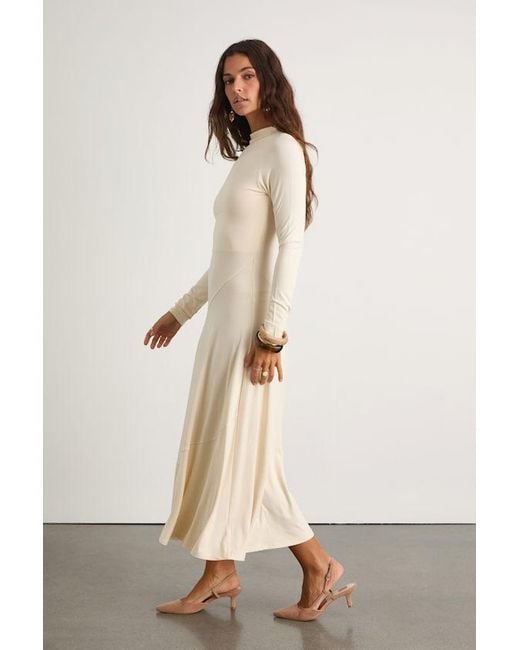 julietta midi slip dress Maggy London Crew Neck Flutter Sleeve Faux Wrap Dress